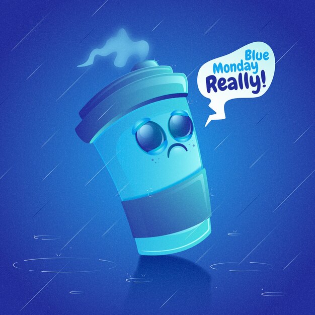 Ilustración de gradiente para el lunes azul
