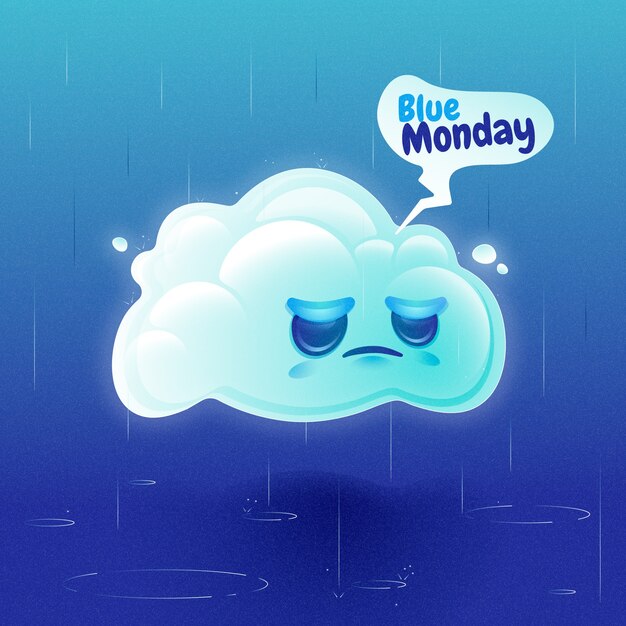 Ilustración de gradiente para el lunes azul