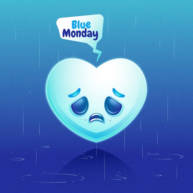 Ilustración de gradiente para el lunes azul
