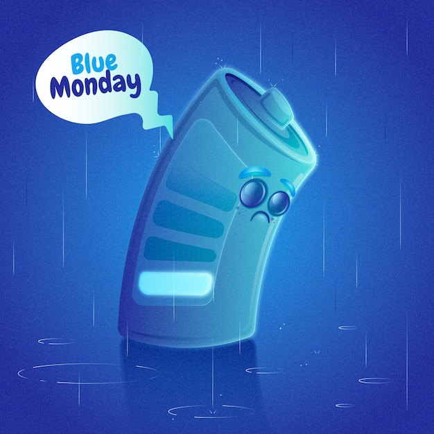 Ilustración de gradiente para el lunes azul
