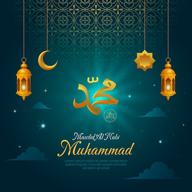 Ilustración de gradiente mawlid al nabi