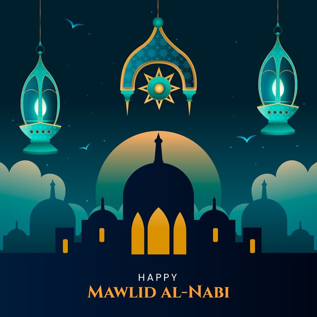 Ilustración de gradiente mawlid al-nabi