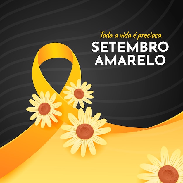 Ilustración de gradiente para el mes brasileño de prevención del suicidio.
