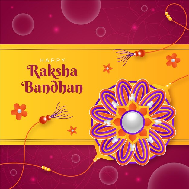 Vector gratuito ilustración de gradiente raksha bandhan