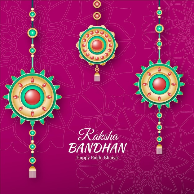 Vector gratuito ilustración de gradiente raksha bandhan