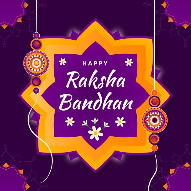 Ilustración de gradiente raksha bandhan