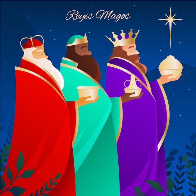 Vector gratuito ilustración de gradiente para reyes magos