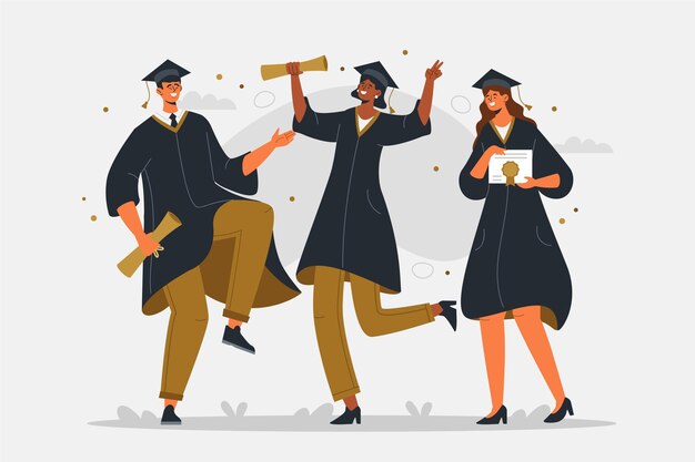 Ilustración de graduación plana orgánica