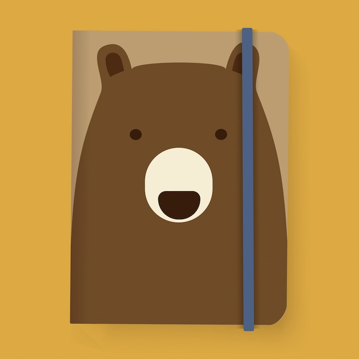 Vector gratuito ilustración gráfica de oso portátil