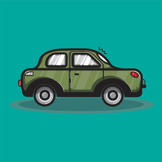 Ilustración gráfica del transporte del coche sedán