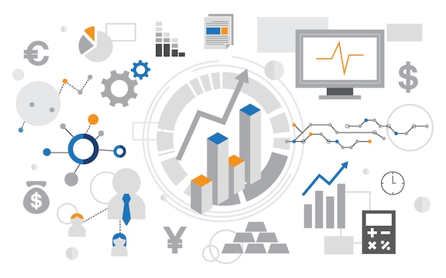 Vector gratuito ilustración del gráfico de análisis de datos