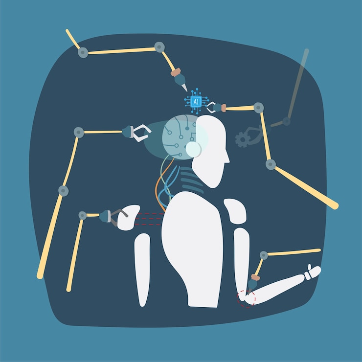 Vector gratuito ilustración del gráfico vectorial del robot