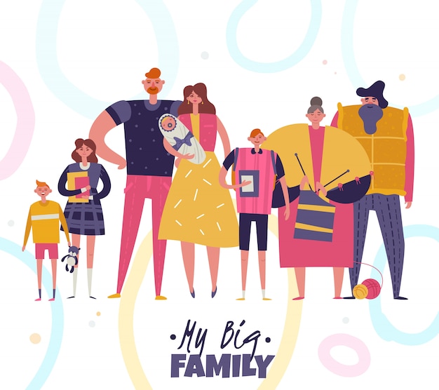 Ilustración de la gran familia