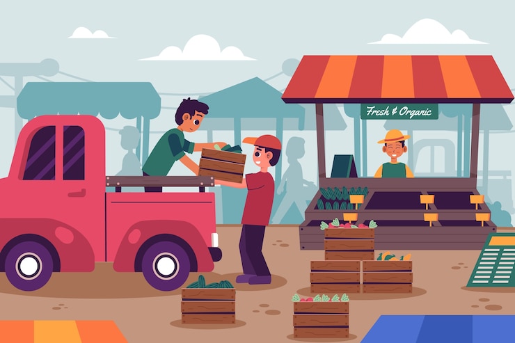Vector gratuito ilustración de granjeros de diseño plano dibujado a mano
