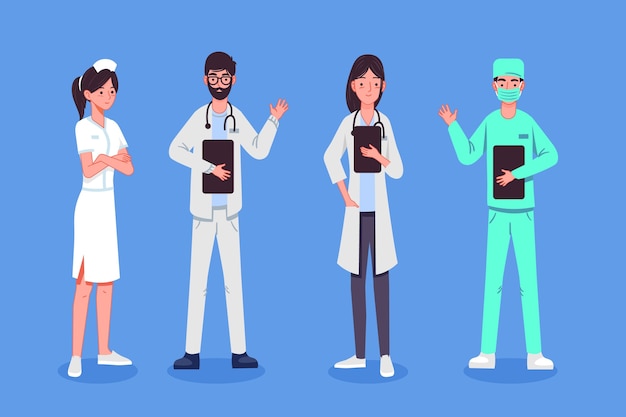 Ilustración del grupo de personas médicas