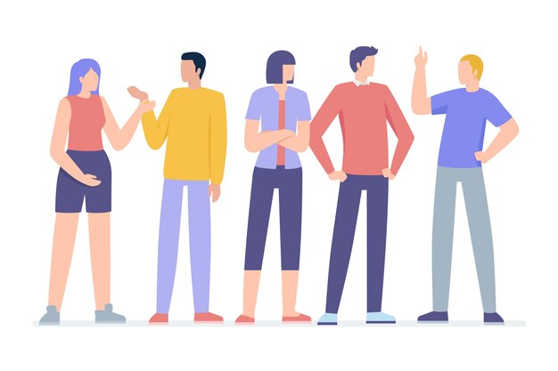 Ilustración del grupo de personas.