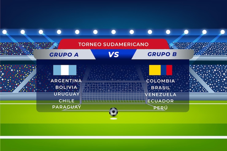 Vector gratuito ilustración de grupos de fútbol sudamericano degradado