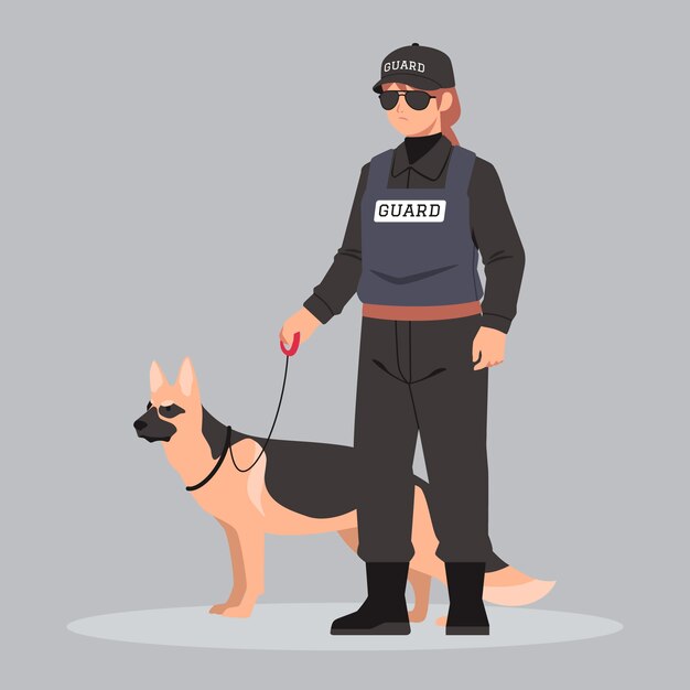Ilustración de guardaespaldas dibujado a mano