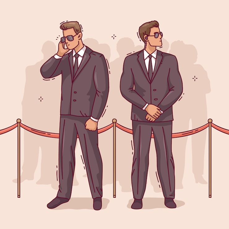 Vector gratuito ilustración de guardaespaldas dibujado a mano