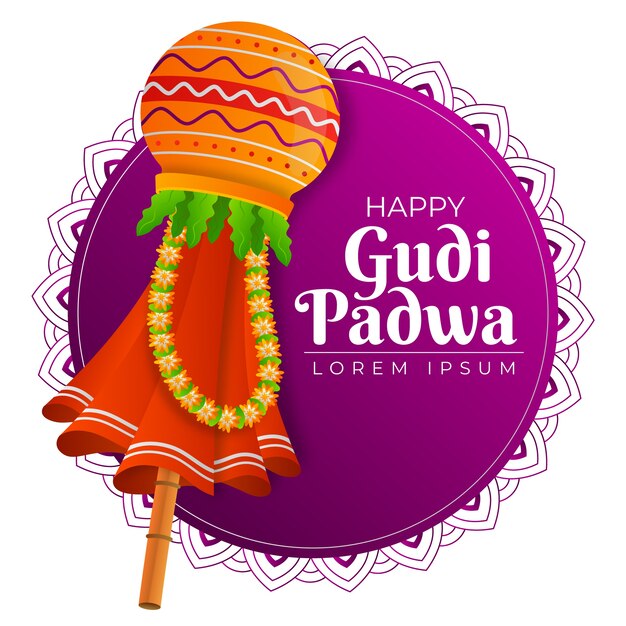 Ilustración de Gudi Padwa con gradiente