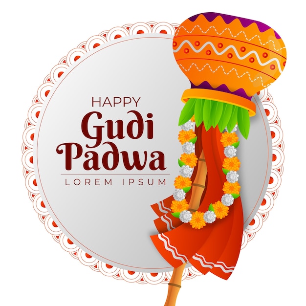 Ilustración de Gudi Padwa con gradiente