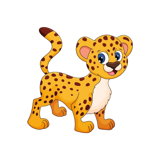 Ilustración de guepardo de dibujos animados dibujados a mano