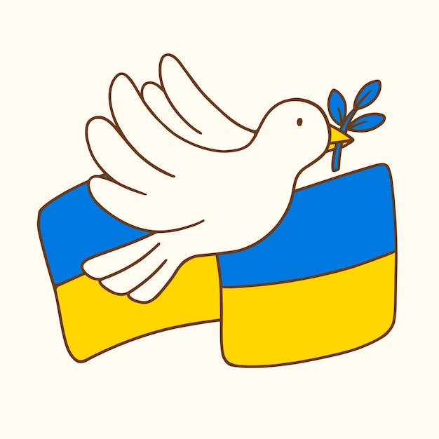 Ilustración de guerra de ucrania dibujada a mano