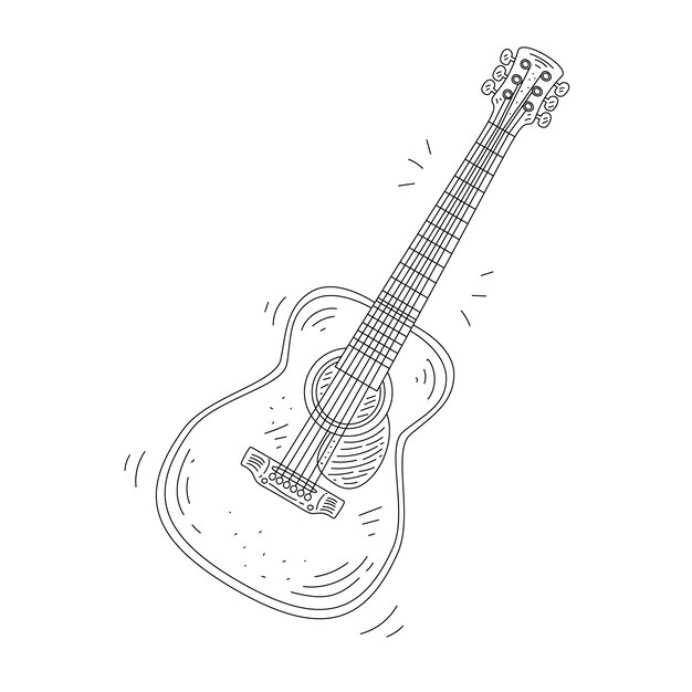 Ilustración de guitarra dibujada a mano