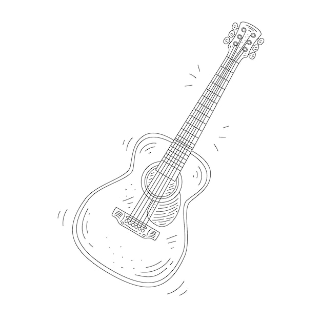 Ilustración de guitarra dibujada a mano