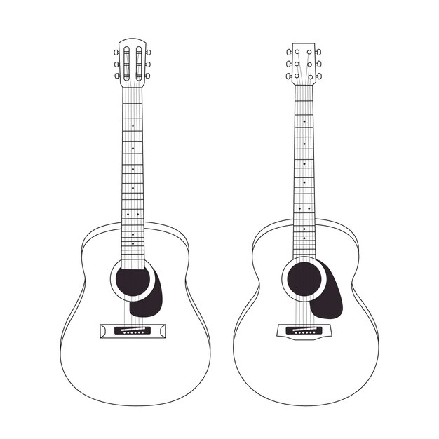 Ilustración de guitarra dibujada a mano