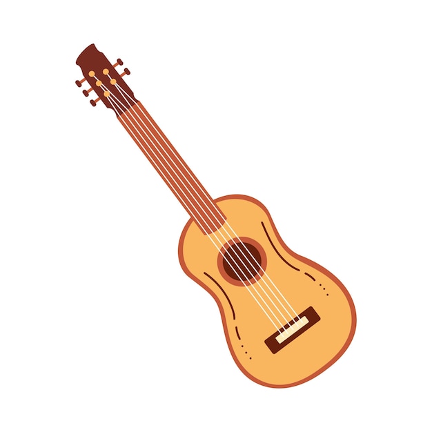 Vector gratuito ilustración de guitarra de madera