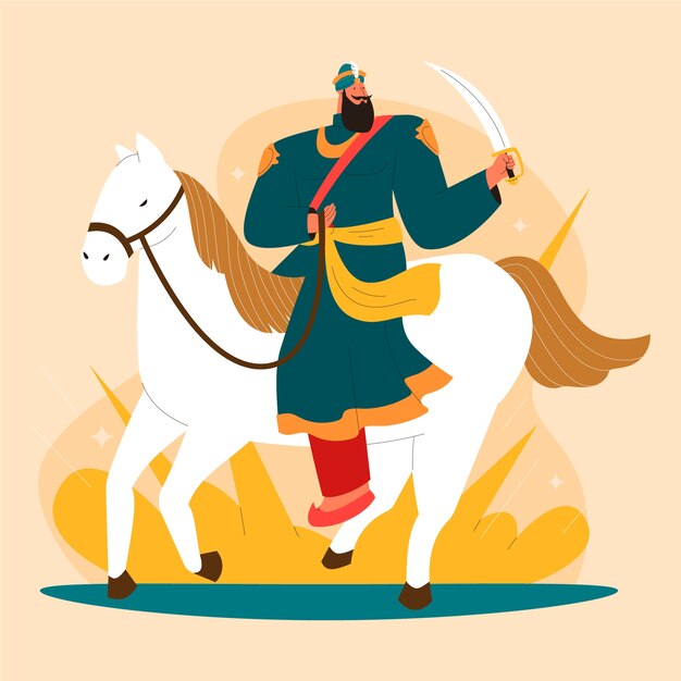 Ilustración de gurú plano gobind singh jayanti