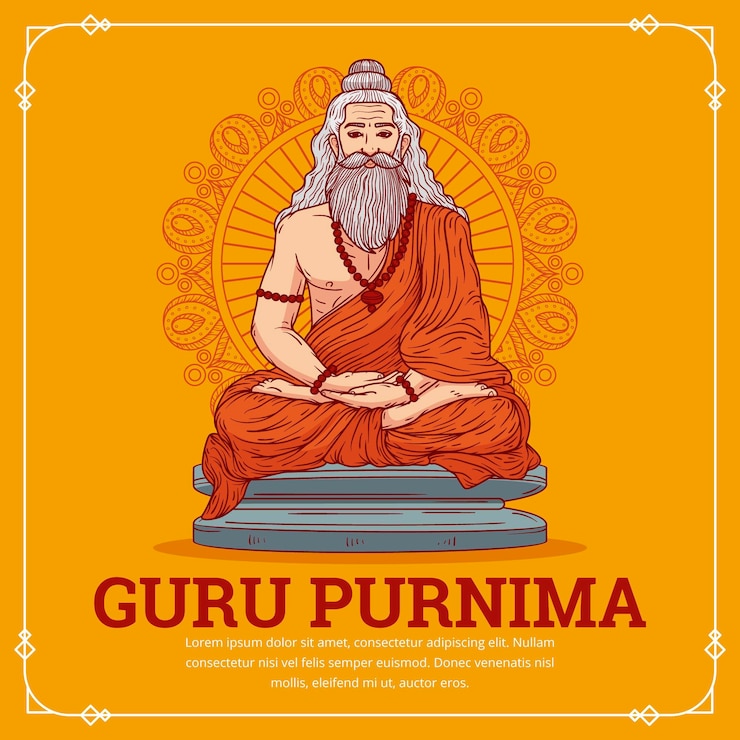 Vector gratuito ilustración de guru purnima dibujada a mano