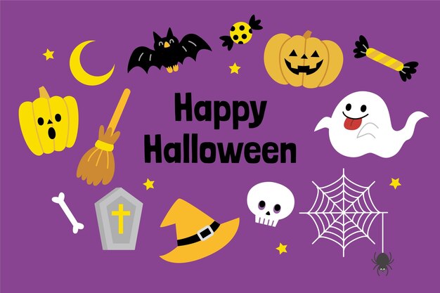 Ilustración de halloween plana
