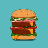 Vector gratuito ilustración de hamburguesa dibujada a mano