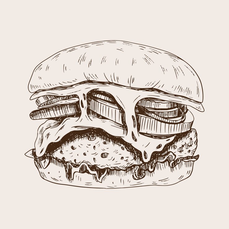 Vector gratuito ilustración de hamburguesa dibujada a mano