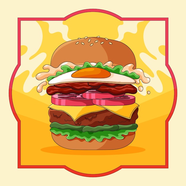 Vector gratuito ilustración de una hamburguesa dibujada a mano