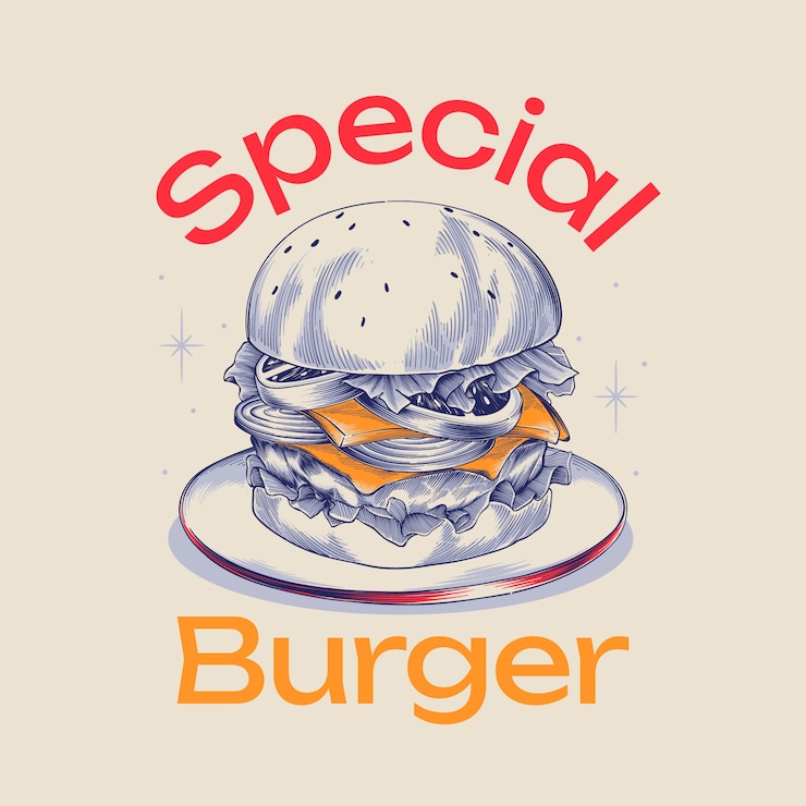 Vector gratuito ilustración de una hamburguesa dibujada a mano