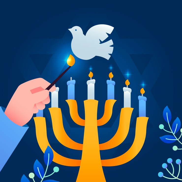 Vector gratuito ilustración de hanukkah en gradiente