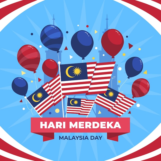 Ilustración de hari merdeka