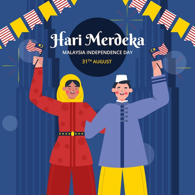 Vector gratuito ilustración de hari merdeka