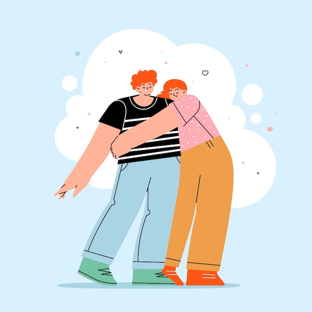 Ilustración de hermanos dibujados a mano