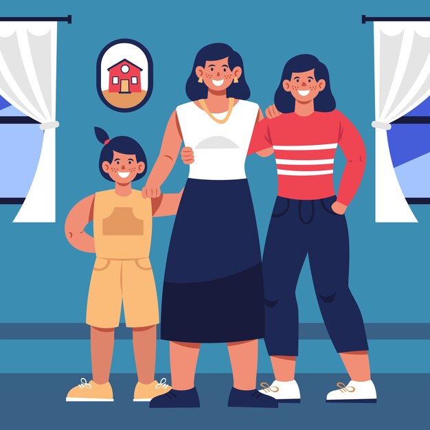 Ilustración de hermanos de diseño plano