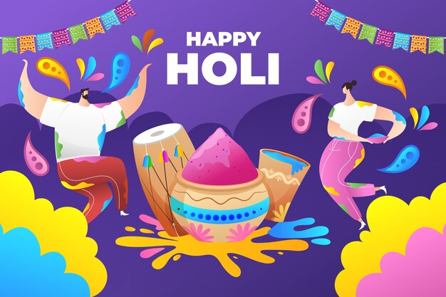 Ilustración de holi degradado