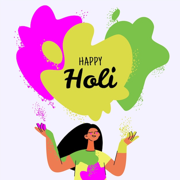 Vector gratuito ilustración holi plana