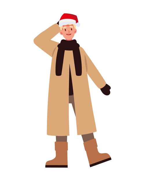 Ilustración del hombre adulto de Navidad aislado