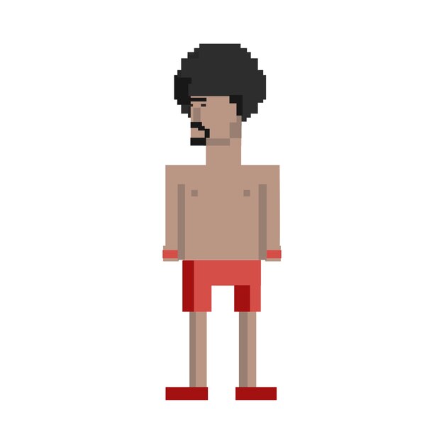 Ilustración del hombre avatar con peinado afro