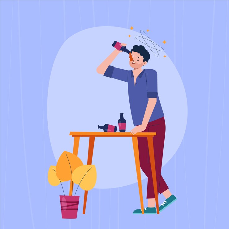 Vector gratuito ilustración de hombre borracho dibujado a mano
