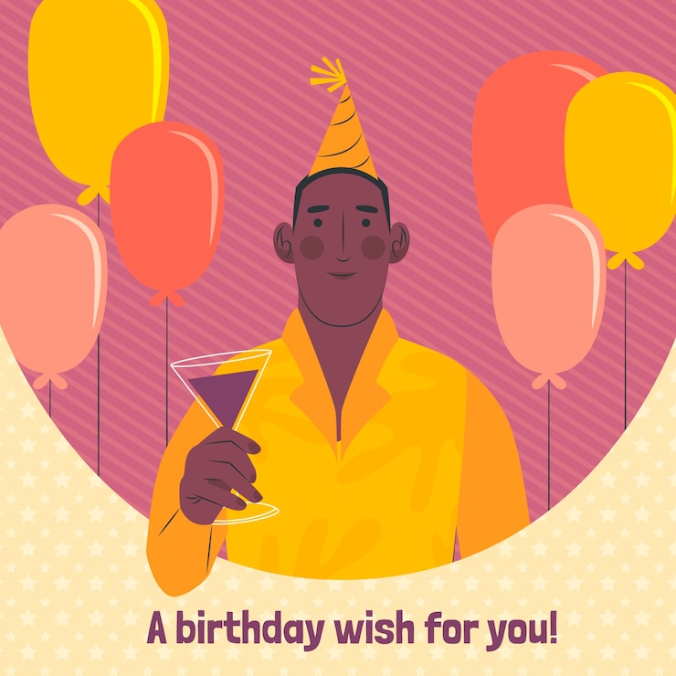 Vector gratuito ilustración de hombre de cumpleaños dibujado a mano