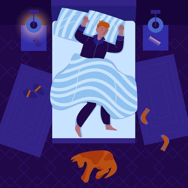 Ilustración de hombre durmiendo